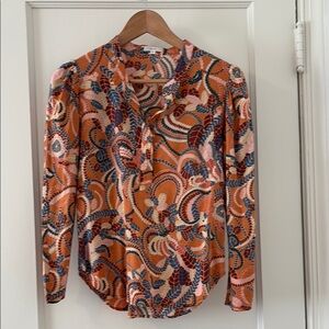 ALC Marci Rose Paisley Blouse with Mandarin Collar Size 0